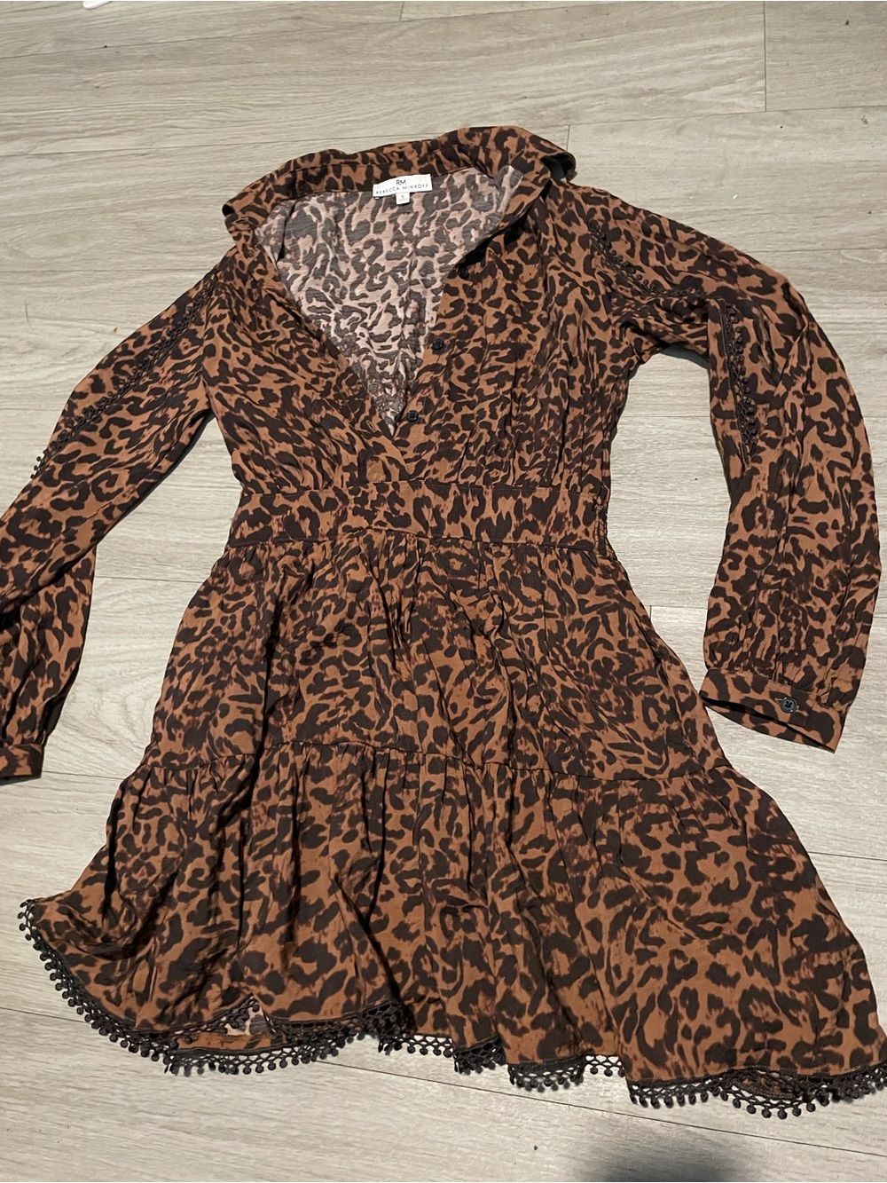 Rebecca Minkoff Brown Leopard Print Mini Dress